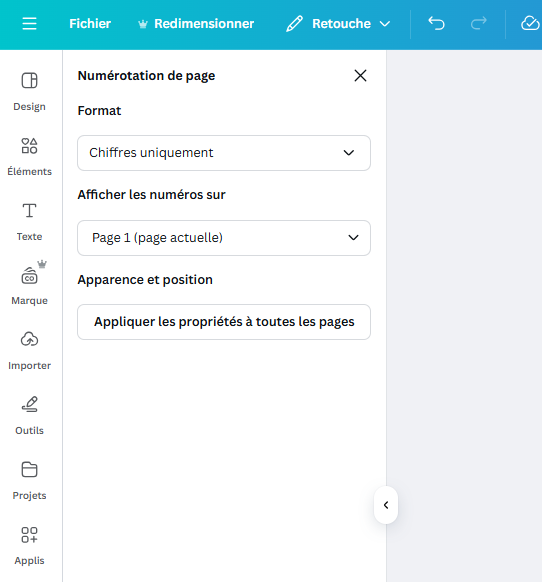Tuto : numération page sur Canva