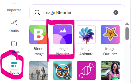 Image Blender dans Canva