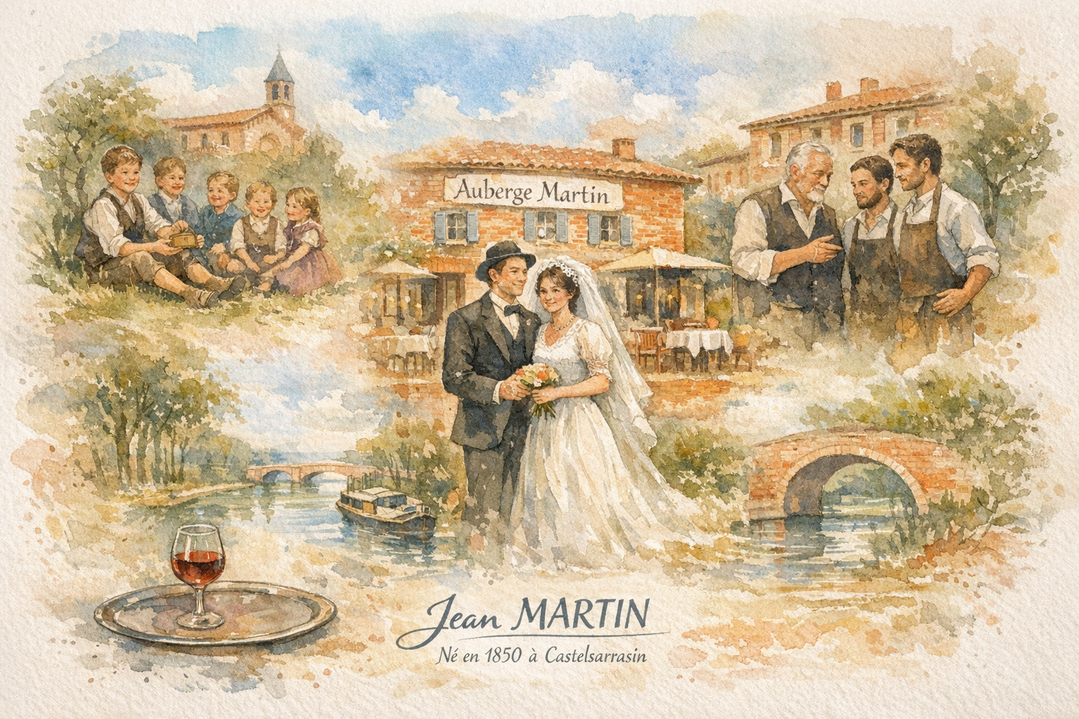 Portrait de vie générée à l'aquarelle avec CHAT GPT